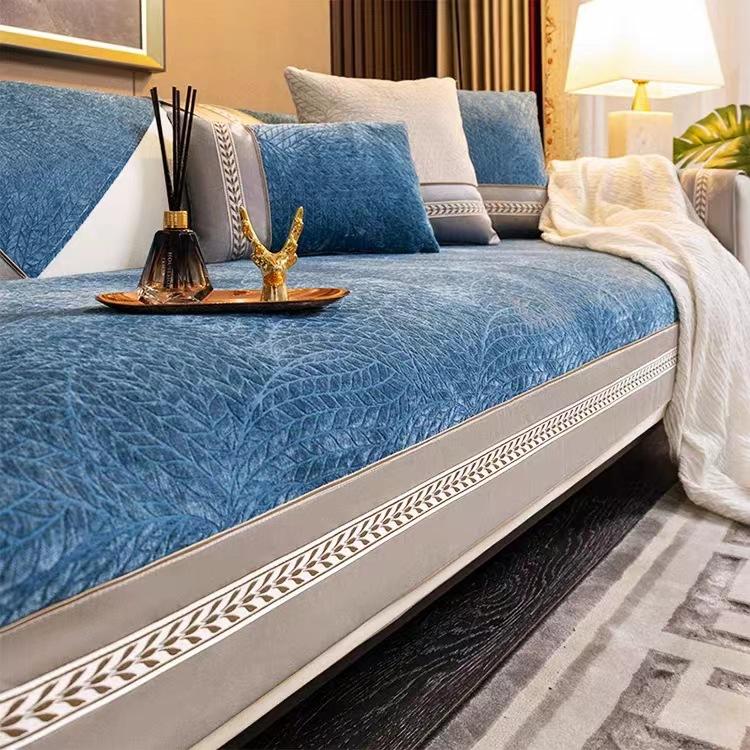 

Серые чехлы для диванов с широкими краями, чехол для дивана из синели для гостиной, четыре сезона, универсальная нескользящая подушка, диванное полотенце 70x70cm 1pcs