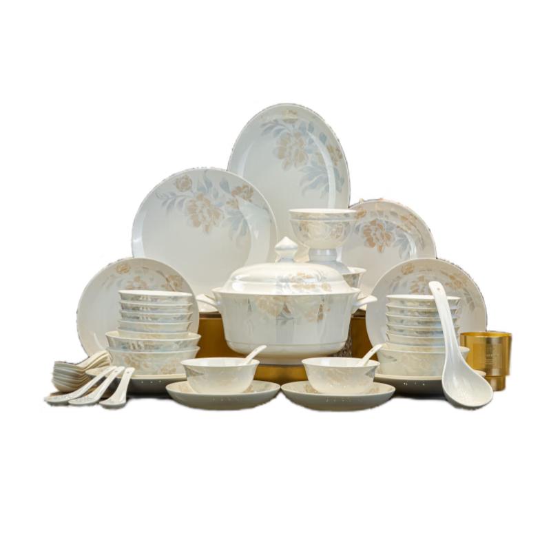 Jingdezhen GanYi 78-Piece Chinese Ceramic Dinnerware Set