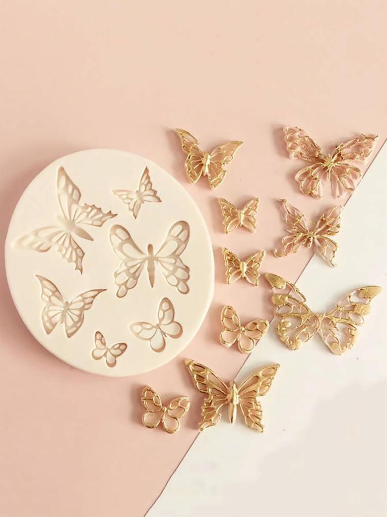 1pc-Butterfly Shape Fondant Cake Silicone Mold Biscuits Pastry Mould Ice Cube Chocolate Candy Molds Cake Decoration Baking Tool