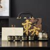 Oriental Guochao Gold and Silver Wrong Black Pottery Lifting Beam Pot Tea Set Gift Box Gift Tea Pot One Pot Four Cups Lo