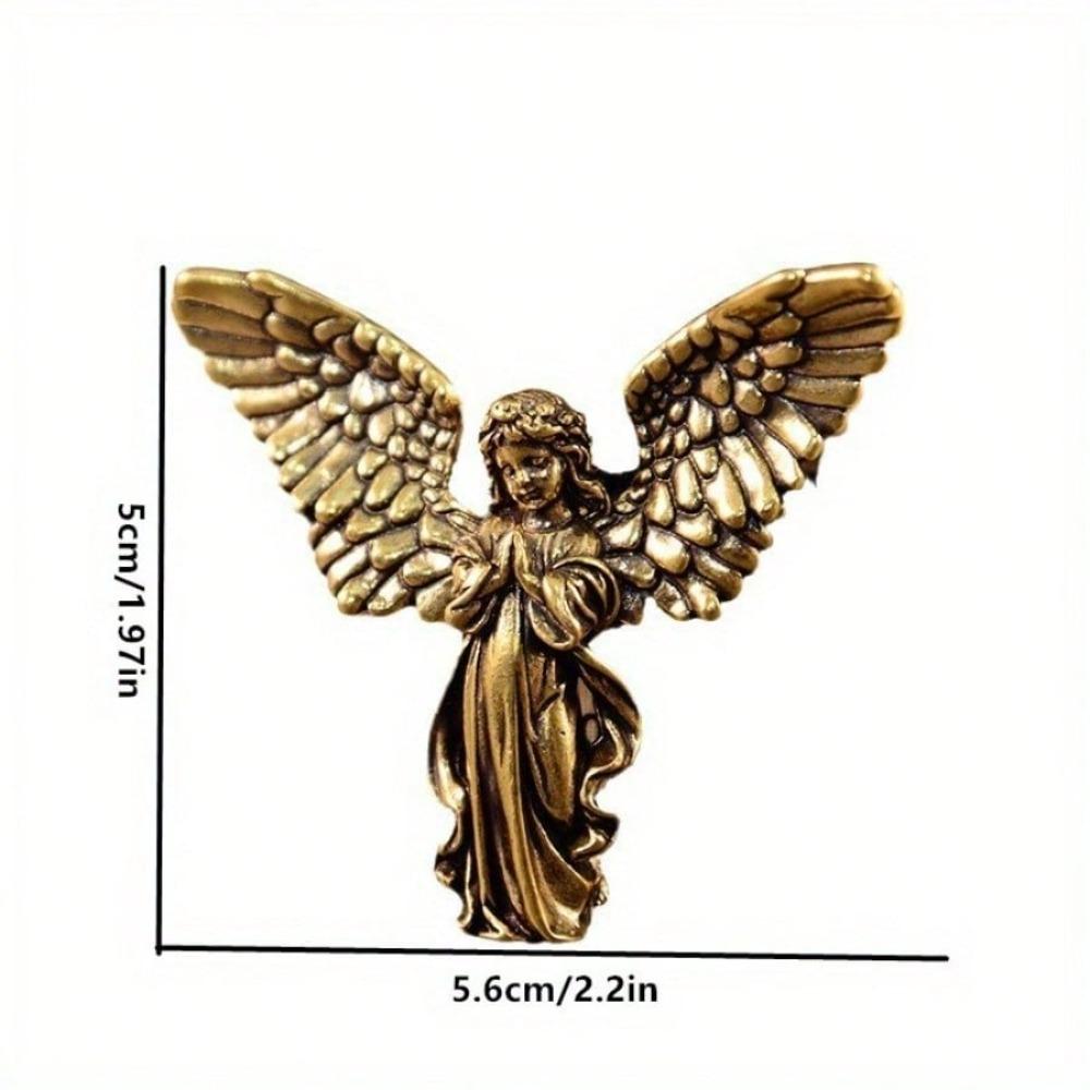 1PC Antikes Kupfer Gott der Liebe Amor Statue Kleine Ornamente Messing Engel Figuren Desktop Dekorationen Home Decor Zubehör