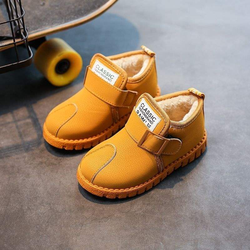 Winter children's snow boots girls fleece thickened cotton shoes boys warm Martin boots baby flat non-slip short boots