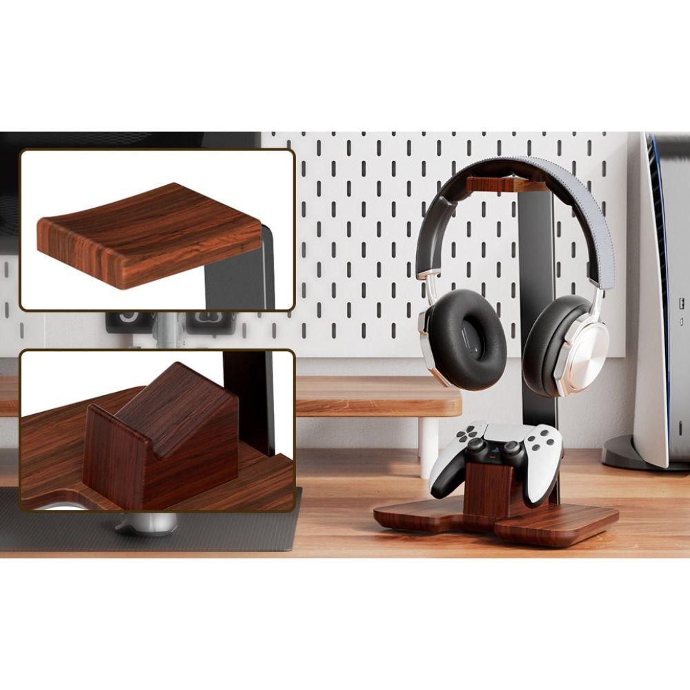 High Quality Wooden Headphone Stand Detachable Universal Headset Stand Creative Game Controller Stand for Desk