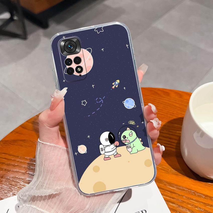 Para Redmi Note 11 11S 11T 12 12S Pro Plus Turbo Capa de Telefone Padrão de Laço Rosa Bonito Silicone Transparente de Alta Qualidade Capa Antiderrapante Para Carcaça Redmi