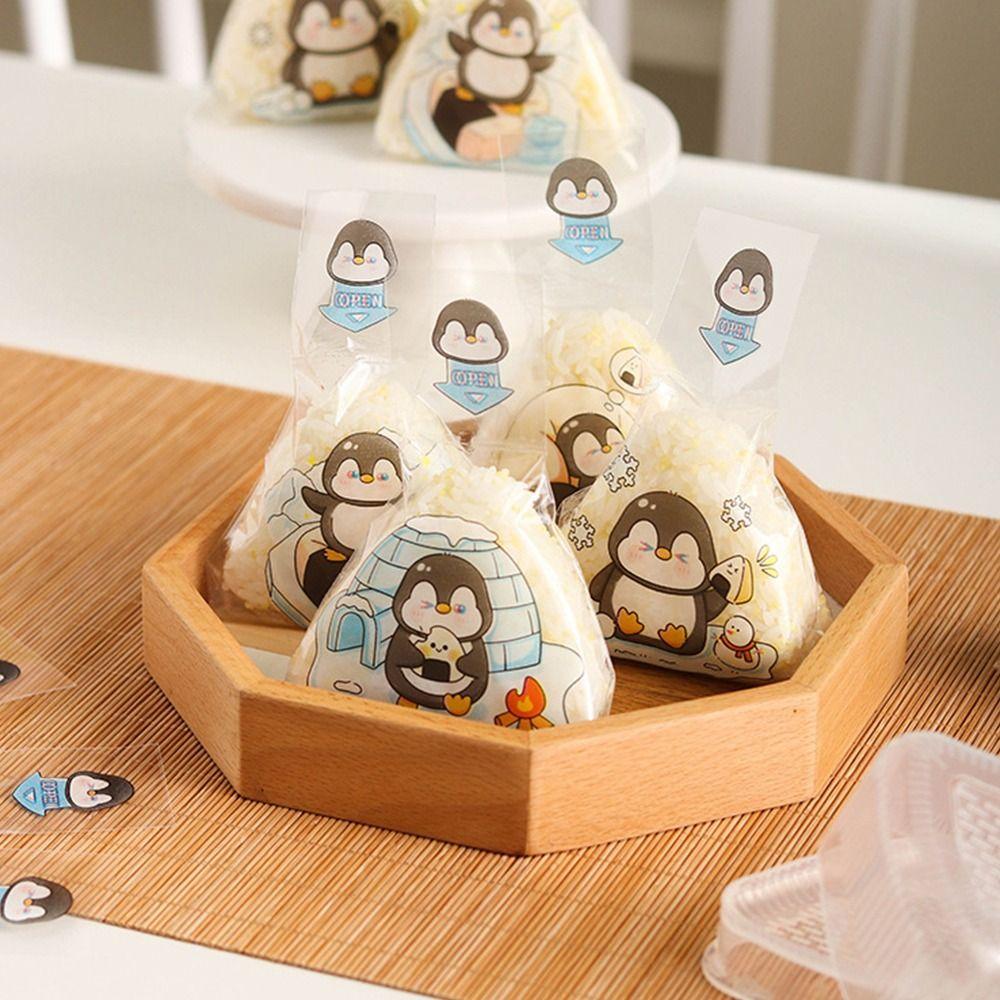 

Penguin Triangle Bag 50Pcs Bento Accessories Household Rice Ball Packing Bag Kitten