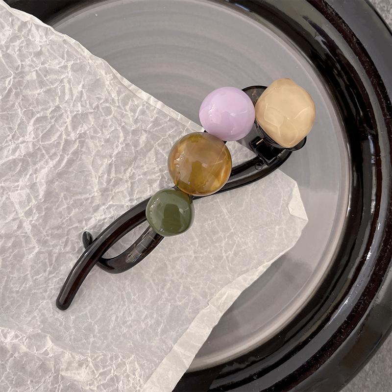 Fashion Twist Hair Clip for Women Girls Elegant Colorful Irregular Beads Twisted Hairpin Hair Accessories  New Headwear