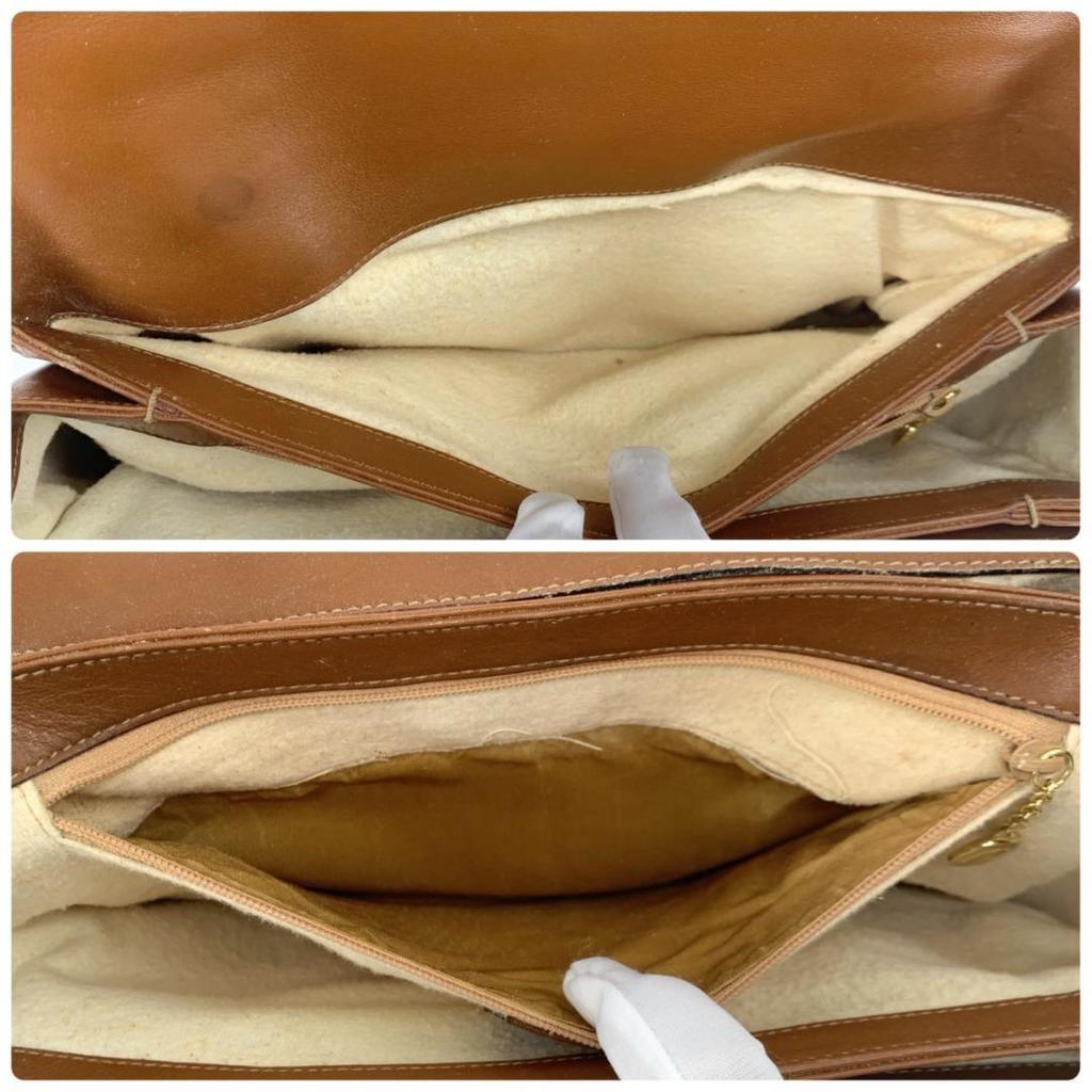 OLD GUCCI Bamboo 2way Handbag Shoulder Crossbody Bag Top-Handle Brown Gold Hardware Leather