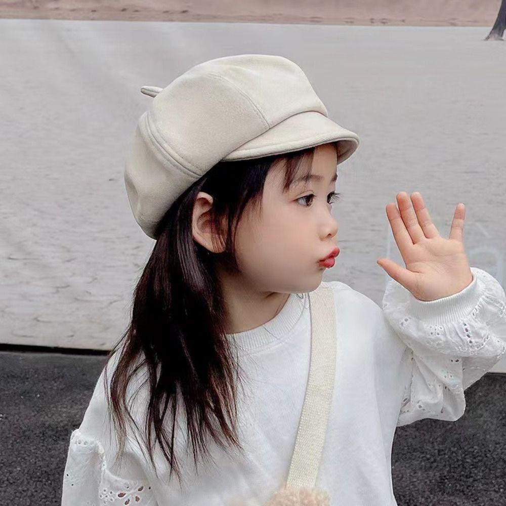 Y2K Kids Berets Cap Flat Children Newsboy Cap Soft Octagonal Hat  Boys