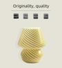 American Medieval Vintage Striped Glass Mushroom Table Lamp with USB - Retro Bedside Night Light