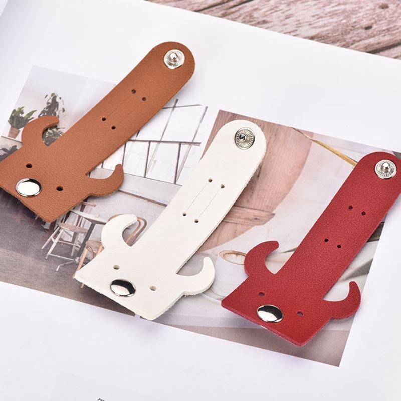 PU Leather Cable Straps Cord Organization Cable Clip Tie Portable Earphone Wrap Winder Wire Tie Cable Management Clip