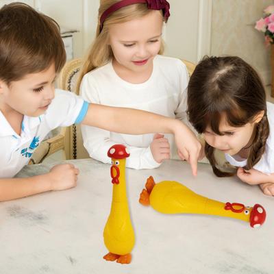 Stress Relief Screaming Chicken Toy Waterproof PVC Yellow Chick Squeaky Toy Squawking Animal Noise Maker Toy Prank Gag Gift