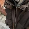 Frosted Stand-up Collar Brown Bread Clothes Cotton Clothes Men's Loose Autumn and Winter Brand Jacket