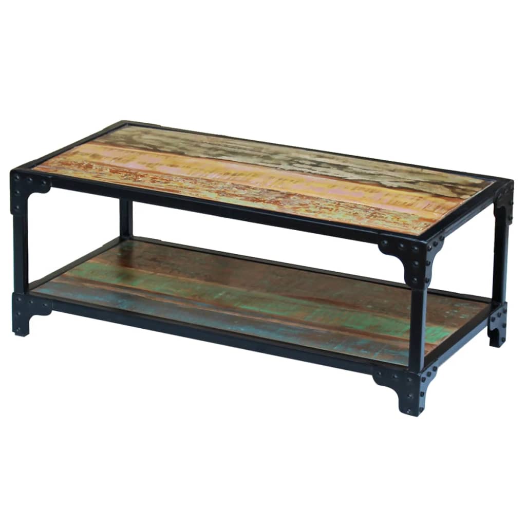 Vintage Style Solid Reclaimed Wood Coffee Table