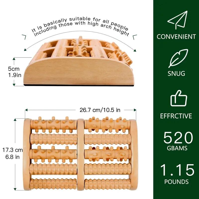 Massage Foot Roller Dual Wooden Stress Relief Roller Acupressure Massage Plantar Relaxation Shiatsu Massage for Foot Leg Back