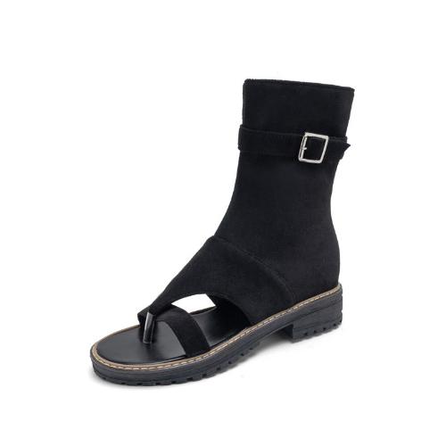 Fashion 2025 New Flip Flop Sandals Suede Short Boots Flat Beach Shoes Women Large Size Fashion Comfortable