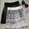High Waist Lace Underskirt Slips Sweet Transparent Safety Skirt Petticoat Short Embroidery Flower Lining Petticoat Women