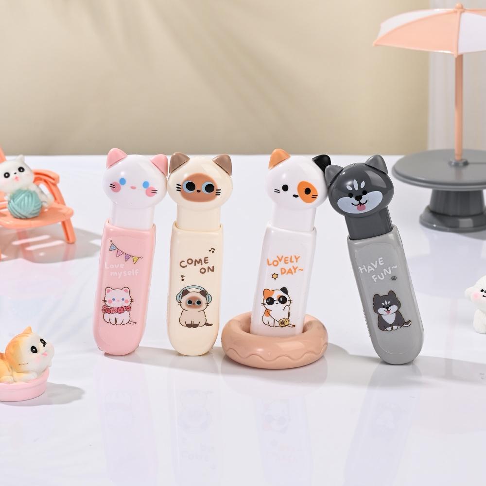 1/4pcs Lovely Cat Correction Tape Cute Cartoon Kitty Press Function Correcting Tapes Office School A3168