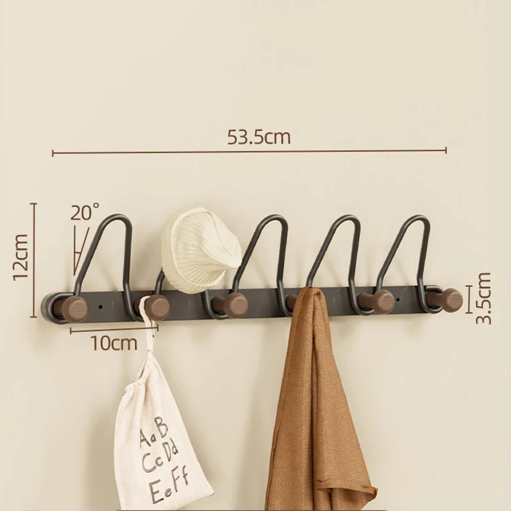 Modern Minimalist Iron Wall Hat Hooks Coat Hanger for Bedroom Entryway Multi-Functional Storage Rack with Strong Load Bearing