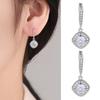 1 Pair Hook Earrings, Cubic Zirconia Inlaid Drop Earrings, Anti-oxidation Versatile Earrings for Sensitive Skin Daily Wear