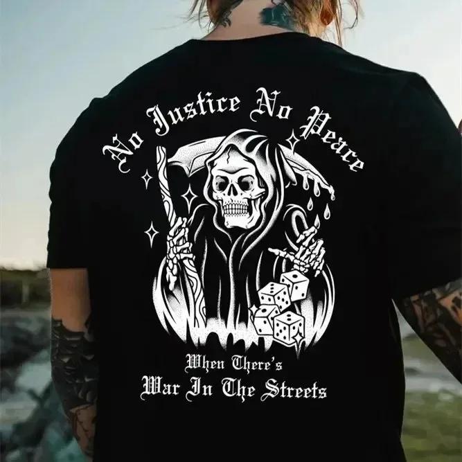 Harajuku Street Top Gothic Harajuku Biker Skull Graphic Tshirts Men Fashion Short Sleeve Tops Dark Punk Skulls Retro T Shirt