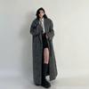 Herbst Winter Kleidung Frauen Übergroßen Extra Langen Casual Warmen Grau Wooen Blends Mantel Frauen Maxi Flauschigen Woll Mantel
