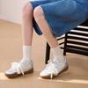 Leather soft sole soft surface shoes spring new embroidery casual sports shoes board shoes