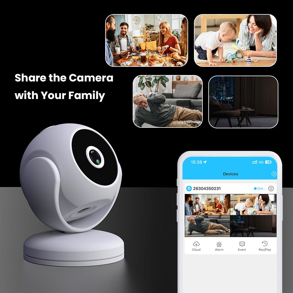 HD 170° Wide-angle Camera, 1080P Infrared Night Vision Security Surveillance, Loop Recording, Motion Detection, Video Recording Wireless WiFi Camera