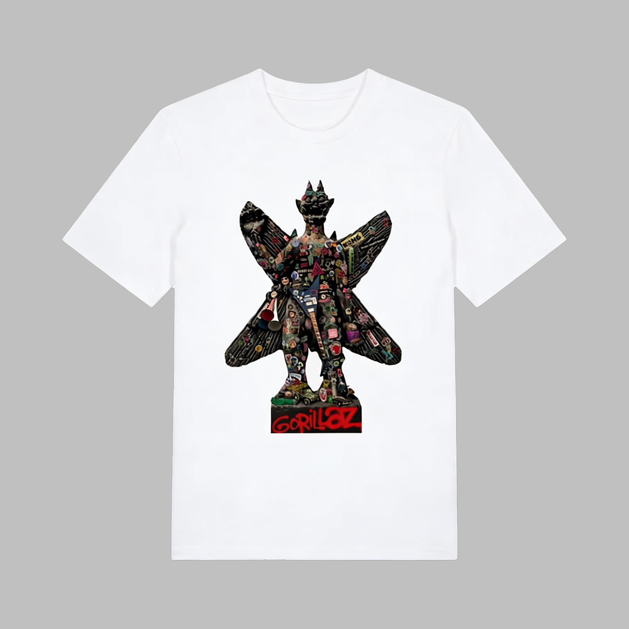 

Gorillaz Pazuzu Tshirt Unisexs and Womens Cotton Summer Clothes Hip Hop Fashion Short Sleeve Tshirt Streetwear Fan Gifts M