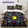 Pościel z wzorem Pac-Man, Zestaw kołdry Poszewka na kołdrę Poszewka na poduszkę Domowy prezent urodzinowy (1 * poszwa na kołdrę + 2 * poszewki na poduszki, bez rdzenia)