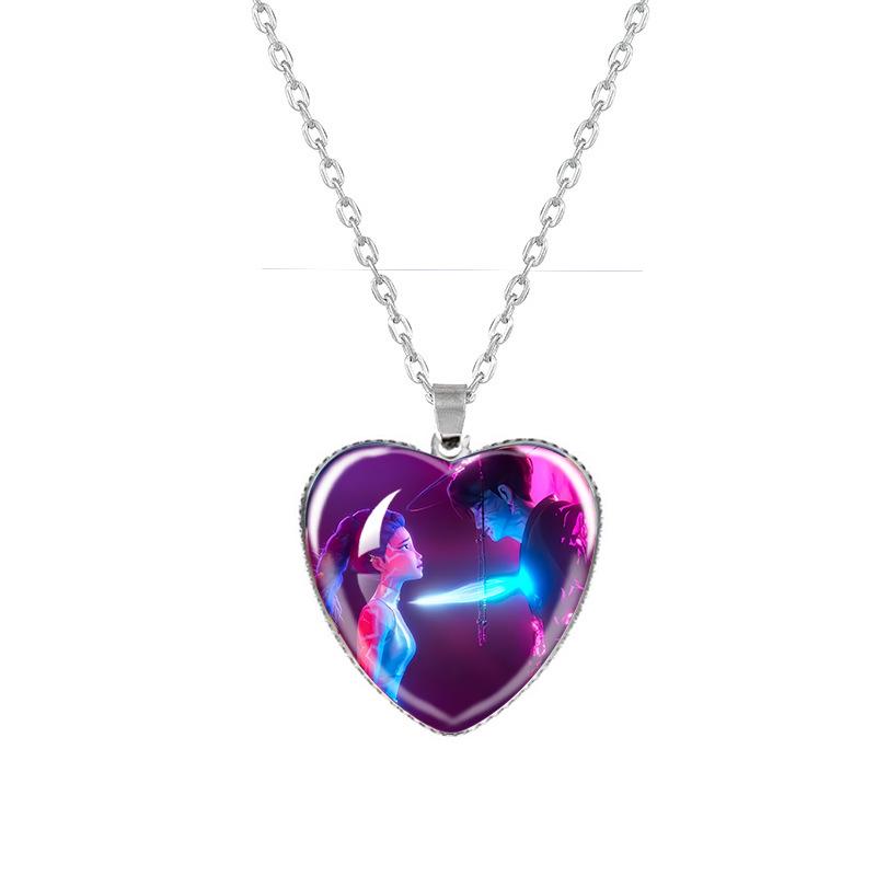 Kpop Demon Hunters Peach Heart Necklace: Anime-Inspired Jewelry for Fans