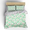 White Dogs and Flower Pattern Duvet Cover Set Digital Print Colorful Polyester Bedding with Zipper Closur for Kids Gifts