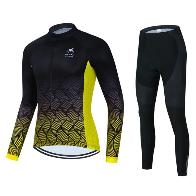 2026 Autumn Velvet Thin Cycling Suit Cycling Suit Bicycle Spring and Women's Long-sleeved Suit Quick-drying Breathable Sunscreen Overalls Trousers