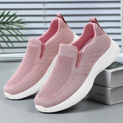 Modne damskie wiosenne różowe nowe oddychające buty do chodzenia, casualowe i proste damskie buty pojedyncze, damskie buty materiałowe na miękkiej podeszwie