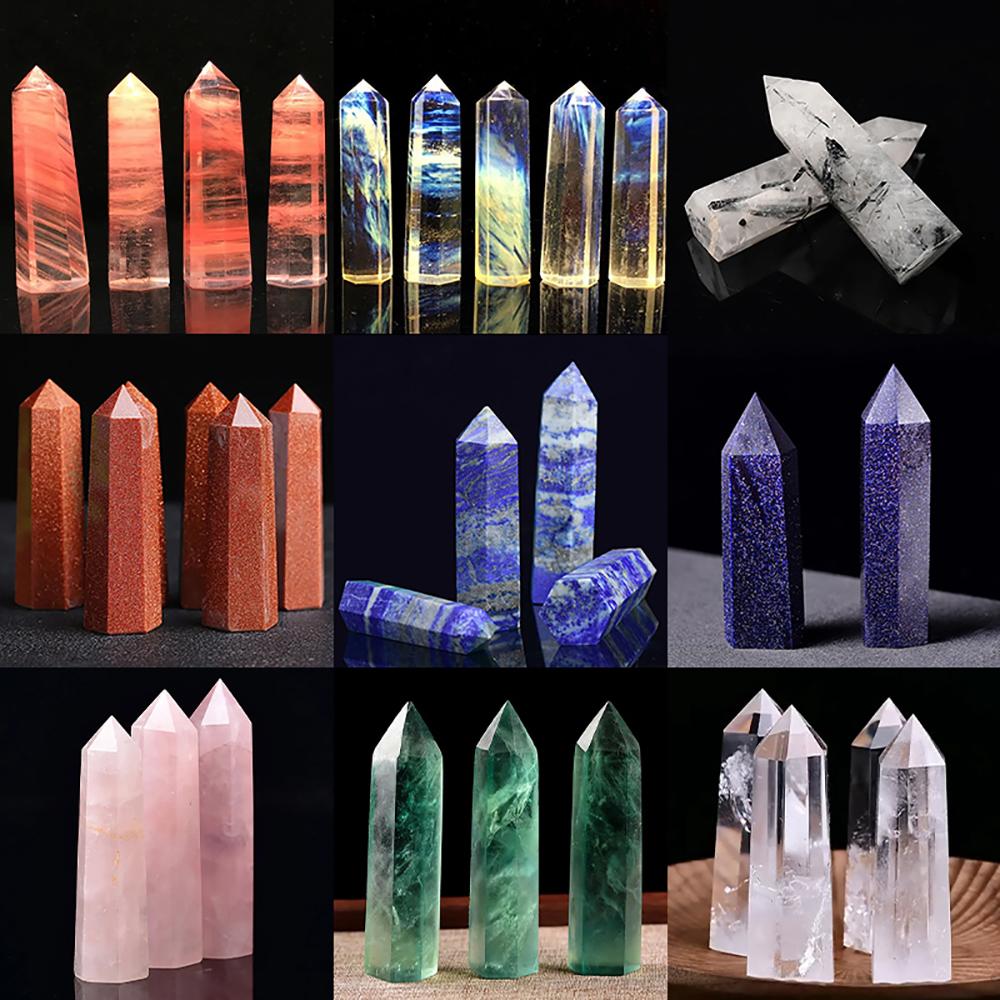 Natural Stone And Crystals Point Wand Witchcraft White Amethyst Home Decor Natural Crystal Mineral Desktop Handicraft Decoration