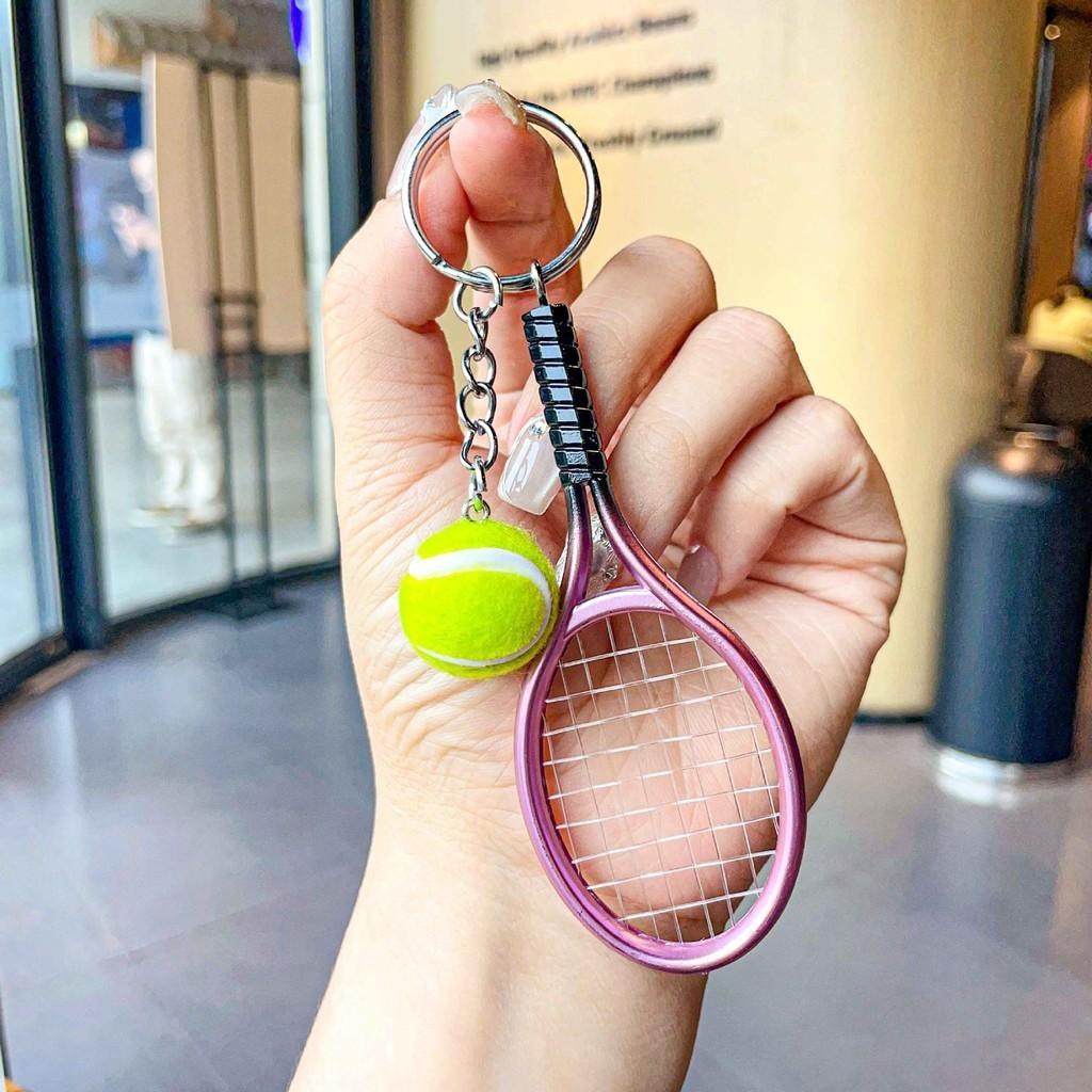 Tennis Metal Delightful Racket Keychain Fashionable Gift For Holidays Festivities And