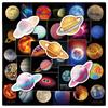 50 Pièces Autocollants Planètes Espace Extérieur Univers pour Ordinateur Portable Scrapbooking Papeterie Voiture Bagages Autocollants Vinyle Graffiti Cool Pour Enfants