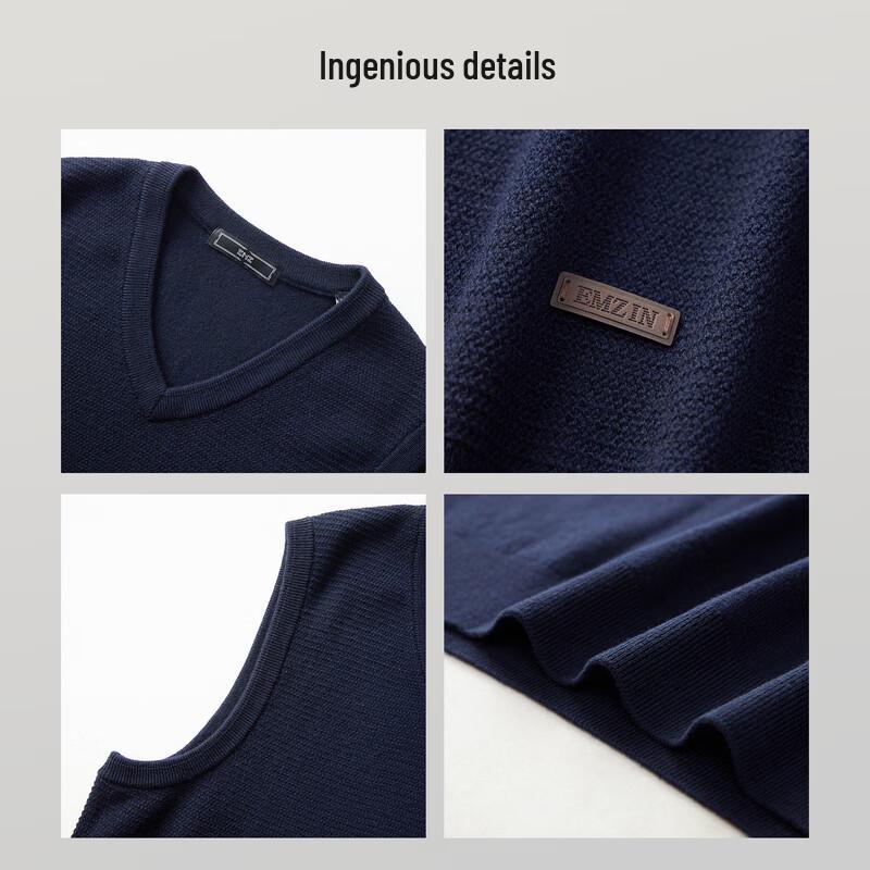 EMZ Wool Blend V-Neck Pullover Sweater