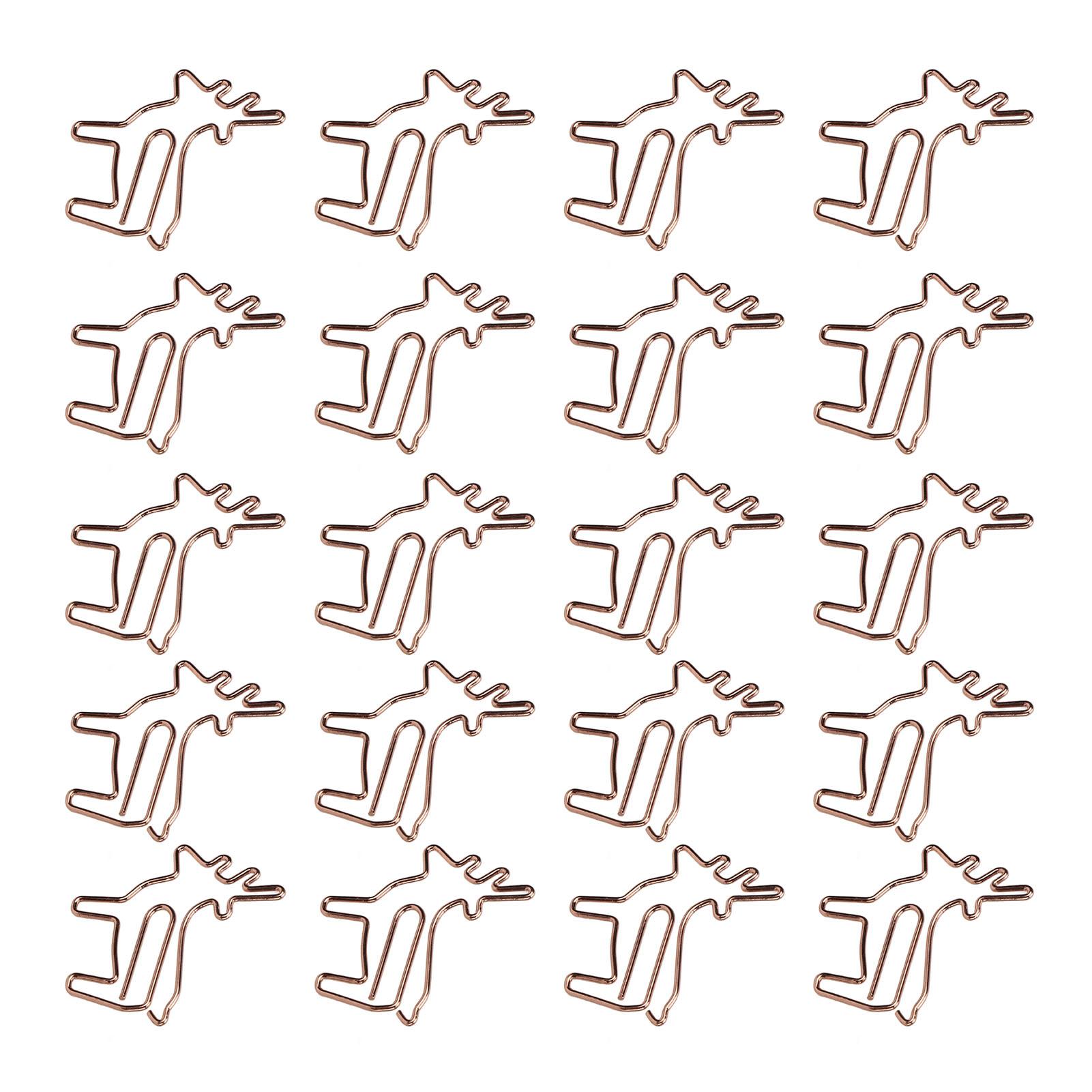 

20Pcs Fawn Paper Clips Rustproof Electroplating Process Fadeless Portable Durable Sturdy Widely Used Cute Paper Clips