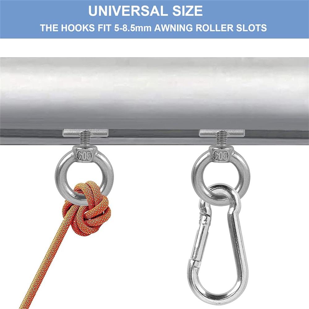 Pack Of 8 Awning Track Stopper, 304 Stainless Steel Awning Stopper For Pipe Track, Caravan, RV, Camper, Boat