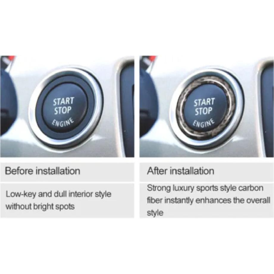 For BMW 3 series E90 E92 E93 E89 Z4 M Sport Car Inner Stylings Engine Start Stop Push Button Ignition Key Ring Carbon Fiber Trim