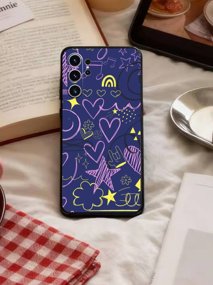 Y2k INS Graffiti Phone Case For Samsung S26,S25,S24,S23,S22,S21,S20,Plus,Fe,Lite,Others Black Cover