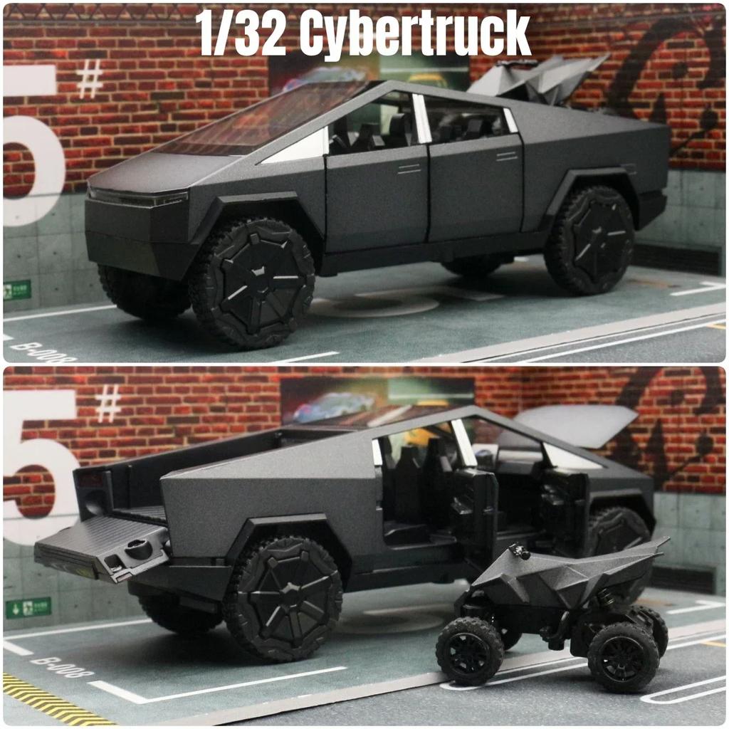 VKYA1 1/32 Tesla Cybertruck Modell 3 Modell S Modell X Modell Y Spielzeugauto Diecast Metall Off Road Sammlung Rückzieher Sound Licht Geschenk Junge