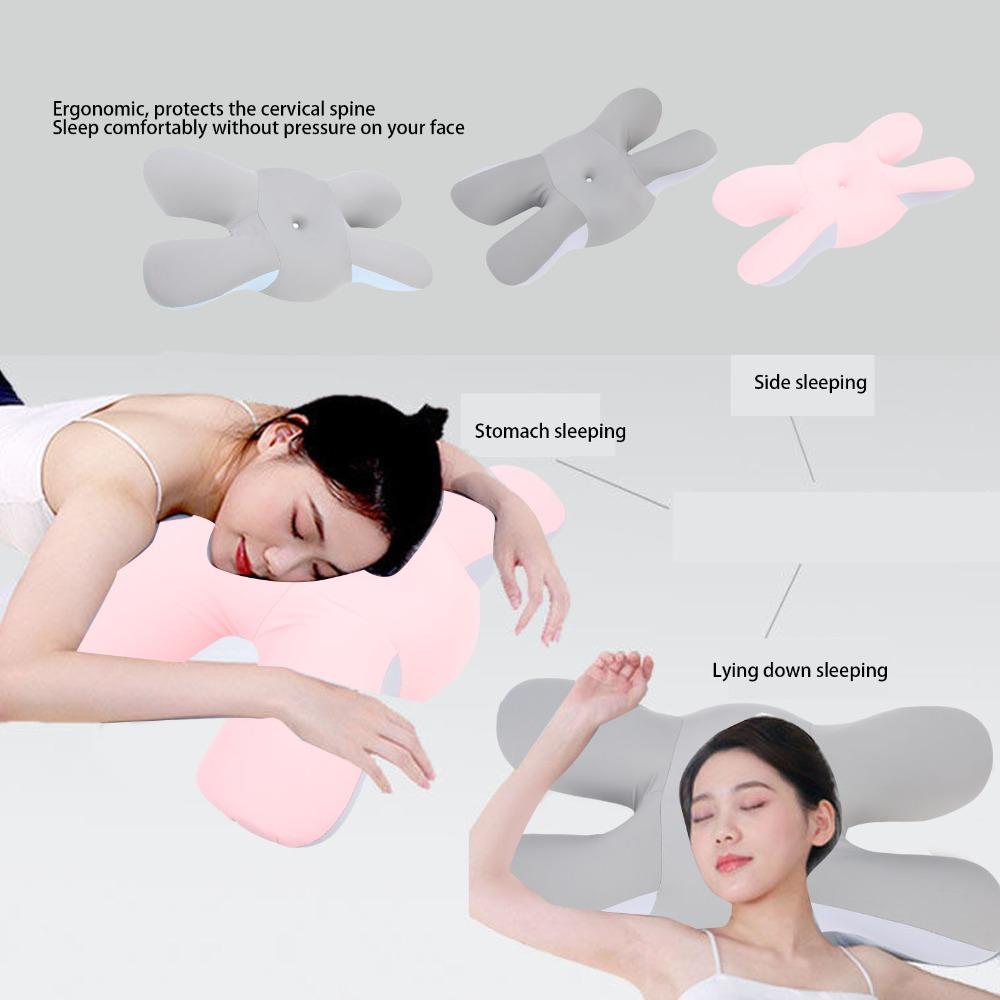 63x34x9cm Side Sleeper Pillow Blue Bed Pillow Ergonomic Neck Support Pillow for Back Sleepers