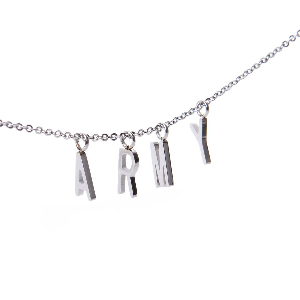 Nemoyard Custom BTS Style ARMY Choker Halskette Edelstahl Mit Geschenkbox