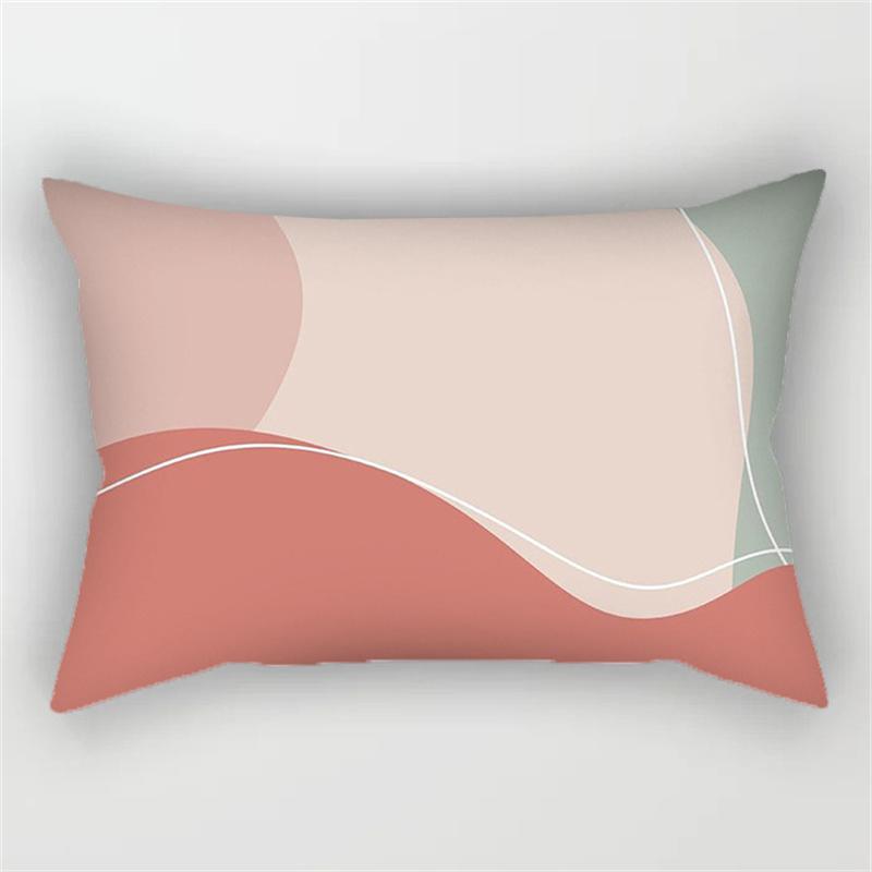 30x50cm Geometric Pillowcase Home Decor Cushion Cover Abstract Leaves Plant Patchwork Rainbow Polyester