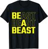 Beast Workout Gym Grafik T-Shirt Kurzarm Baumwolle Rundhals T-Shirt für Männer Fitness