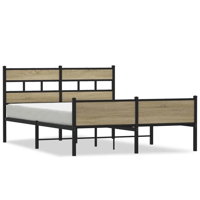 VidaXL Bed Frames Without Mattress Sonoma Oak 140x200 Cm, Double Bed, Bedroom Furniture, Guest Bed, Bed, Frame 4017291
