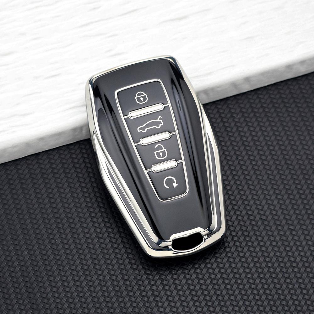 Car Key Case Cover For Geely Coolray Atlas Boyue Nl3 Emgrand X7 Ex7 Gt Gc9 Borui Soft Tpu Key Protective Holder Key Chain Set