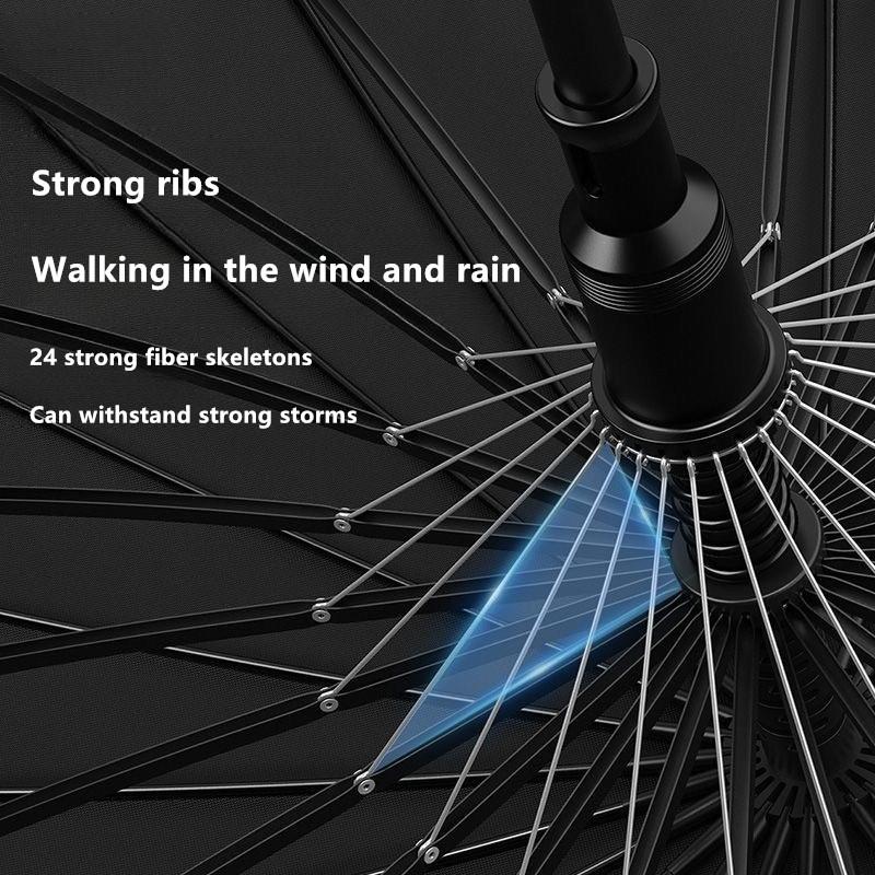 Automatic Enlarged Reinforced Umbrella Long Handle Sunny and Rainy Dual-purpose  24 Ribs Storm-resistant Business Golf Umbrella