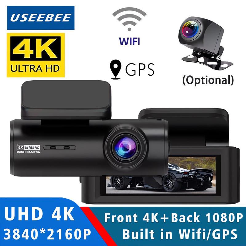 4K Dash Cam 3840*2160P Car DVR Support WIFI GPS Dual Lens Auto Mini Car Camera With Super Night Vision G-Sensor 24H Parking